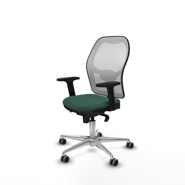 PIQUERAS Y CRESPO Silla de oficina Jorquera con mecanismo Sincro, Verde botella y Blanco