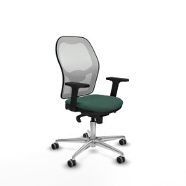 PIQUERAS Y CRESPO Silla de oficina Jorquera con mecanismo Sincro, Verde botella y Blanco