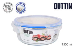 Quttin Fiambrera Redonda Hermética 20.5 cm 1.3 L (6 Unidades)