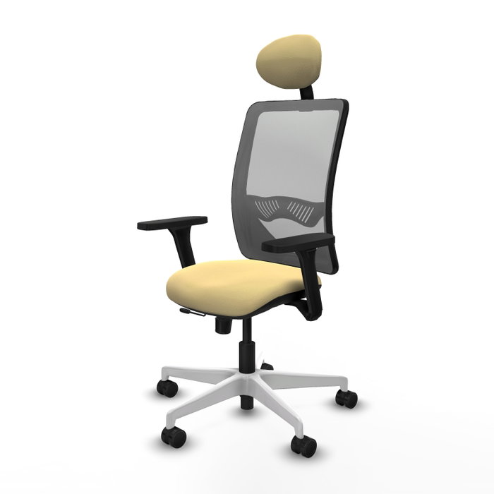 PIQUERAS Y CRESPO Silla de oficina Zulema con mecanismo Sincro/Traslack, Crema y Gris PIQUERAS Y CRESPO Silla de oficina Zulema con mecanismo Sincro/Traslack, Crema y Gris