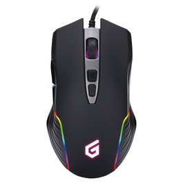 Conceptronic DJEBBEL03B Gaming USB Maus Óptico 7200 DPI para Juegos, 7 Botones Programables, Iluminación RGB, Ergonómico Mano Derecha, Negro