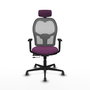 PIQUERAS Y CRESPO Silla de oficina Jorquera con mecanismo Sincro/Traslack, Morado y Gris
