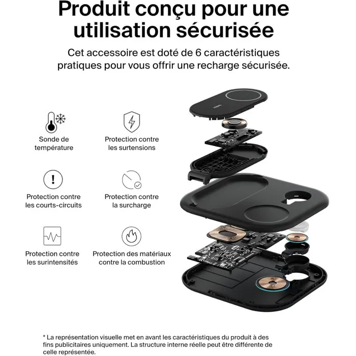 Belkin BoostCharge Qi2 3-en-1 Cargador Inalámbrico 15W Negro