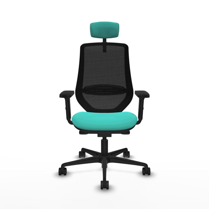 PIQUERAS Y CRESPO Silla de oficina Mardos con mecanismo Sincro/Traslack, Turquesa y Negro