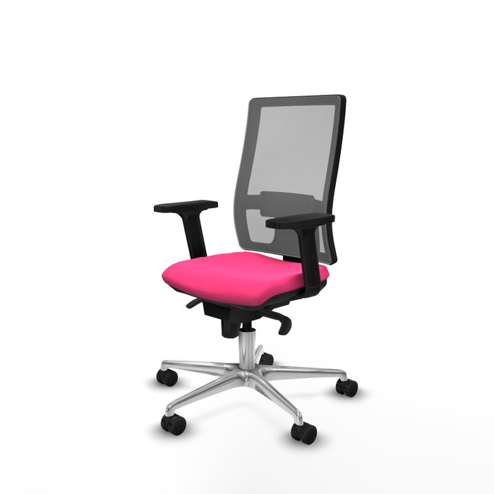 PIQUERAS Y CRESPO Silla de oficina Horna Rosa con respaldo de malla Gris PIQUERAS Y CRESPO Silla de oficina Horna Rosa con respaldo de malla Gris