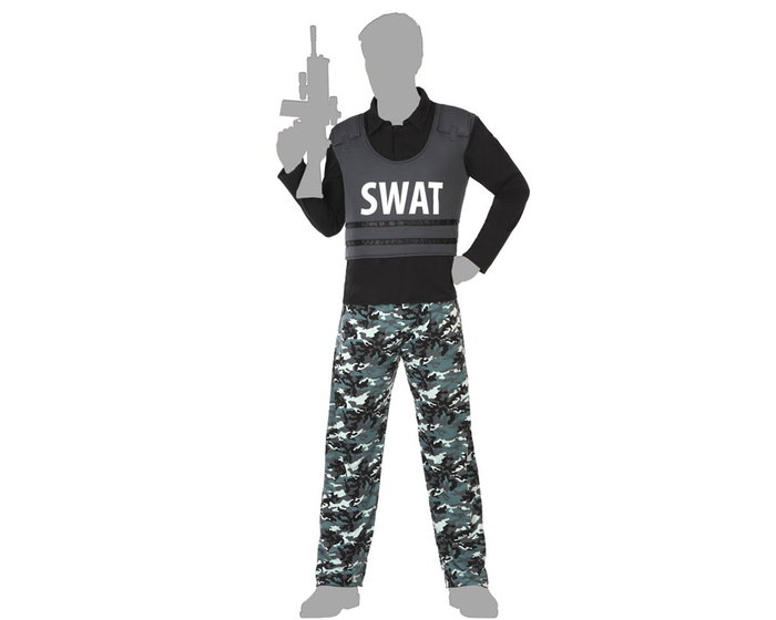 Disfraz Policía SWAT Hombre Adulto Camuflaje XS-S Disfraz Policía SWAT Hombre Adulto Camuflaje XS-S