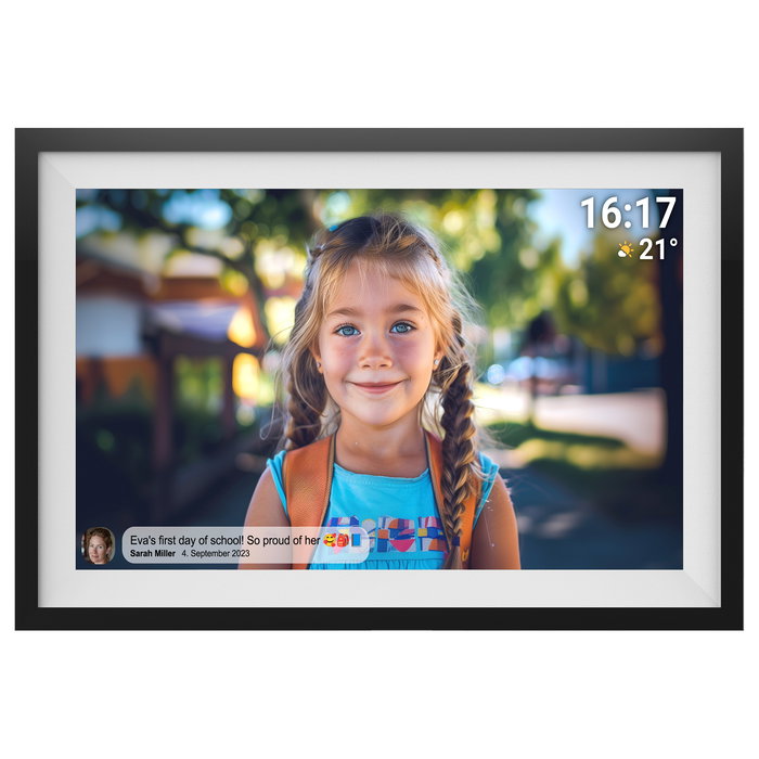 Denver PFF-1516 Marco Digital con Pantalla Táctil IPS 15.6" Full HD (1920x1080), 16GB Memoria Interna, WiFi y USB-C - Negro