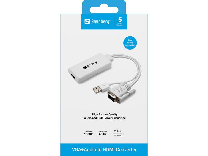 SANDBERG Conversor VGA+Audio a HDMI 508-78