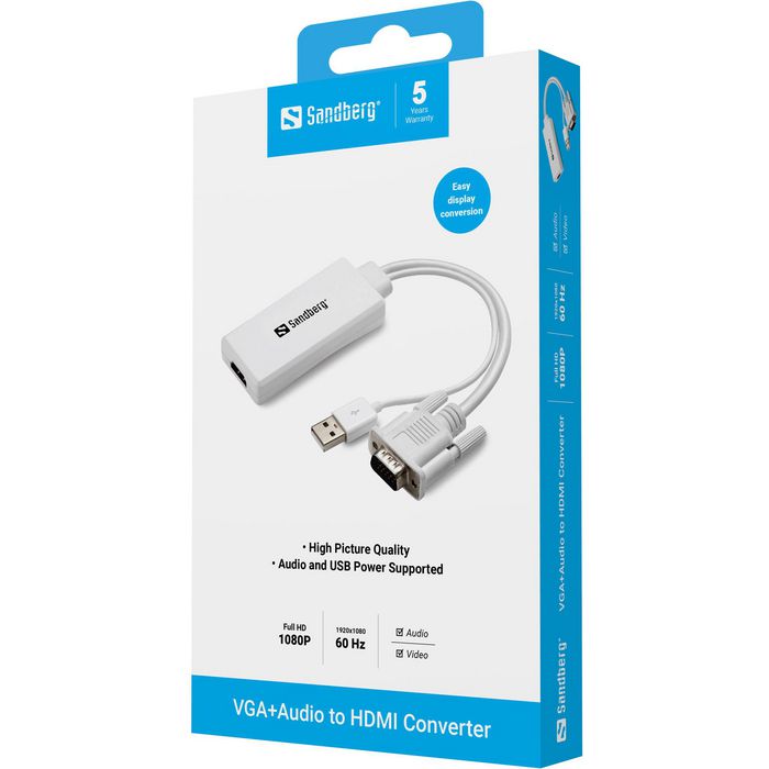 SANDBERG Conversor VGA+Audio a HDMI 508-78