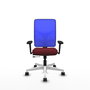 PIQUERAS Y CRESPO Silla de oficina Motilla con mecanismo Sincro/Traslack, Granate y Azul