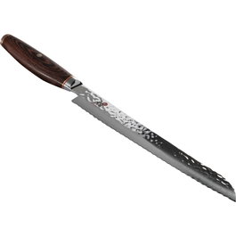 Miyabi 6000MCT Cuchillo de pan de 23 cm con mango de madera Pakka marrón