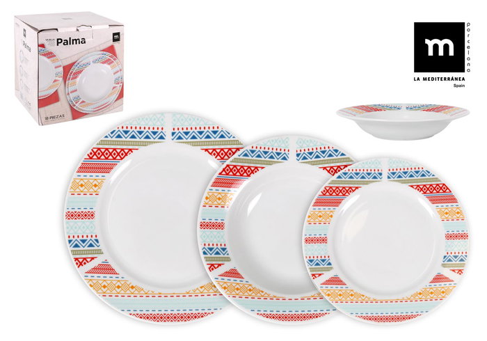 La Mediterranea Vajilla Redonda 18 Piezas "Palma" Md (2 Unidades) La Mediterranea Vajilla Redonda 18 Piezas "Palma" Md (2 Unidades)