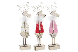 DKD Home Decor Figura MDF LED 9x4x29 Reno Surtido de 3