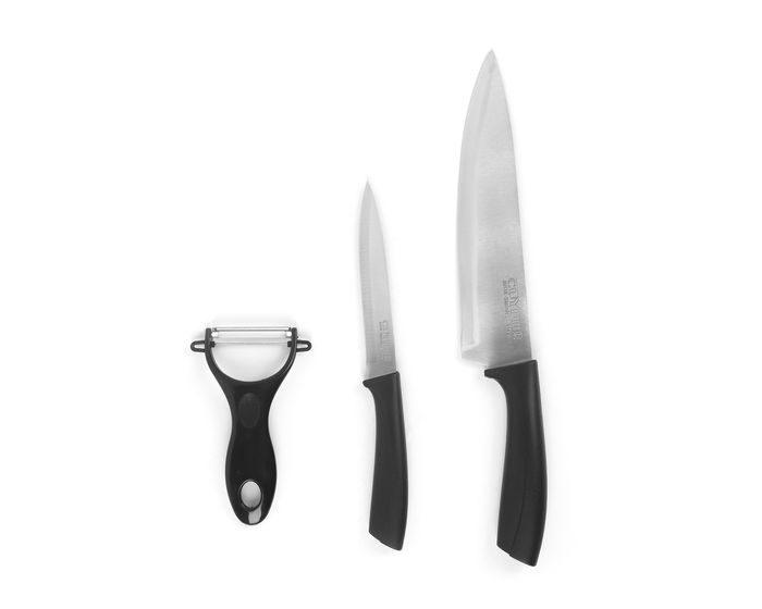 Cuyfor Set-2 Cuchillos + Pelador con dimensiones 37 cm de largo x 12,9 cm de ancho x 2,6 cm de alto (12 Unidades)