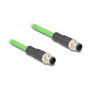 DeLOCK Cable M12 Codificado D 4 Pin Macho a Macho PUR (TPU) 1 m