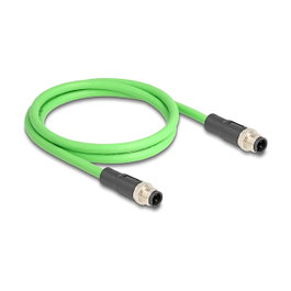 DeLOCK Cable M12 Codificado D 4 Pin Macho a Macho PUR (TPU) 1 m