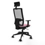 PIQUERAS Y CRESPO Silla de oficina Horna Rosa con Malla Blanca