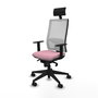 PIQUERAS Y CRESPO Silla de oficina Horna Rosa con Malla Blanca
