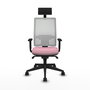 PIQUERAS Y CRESPO Silla de oficina Horna Rosa con Malla Blanca