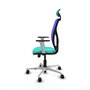 PIQUERAS Y CRESPO Silla de oficina Motilla con mecanismo Sincro/Traslack, Turquesa y Azul