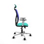 PIQUERAS Y CRESPO Silla de oficina Motilla con mecanismo Sincro/Traslack, Turquesa y Azul