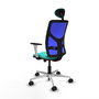 PIQUERAS Y CRESPO Silla de oficina Motilla con mecanismo Sincro/Traslack, Turquesa y Azul