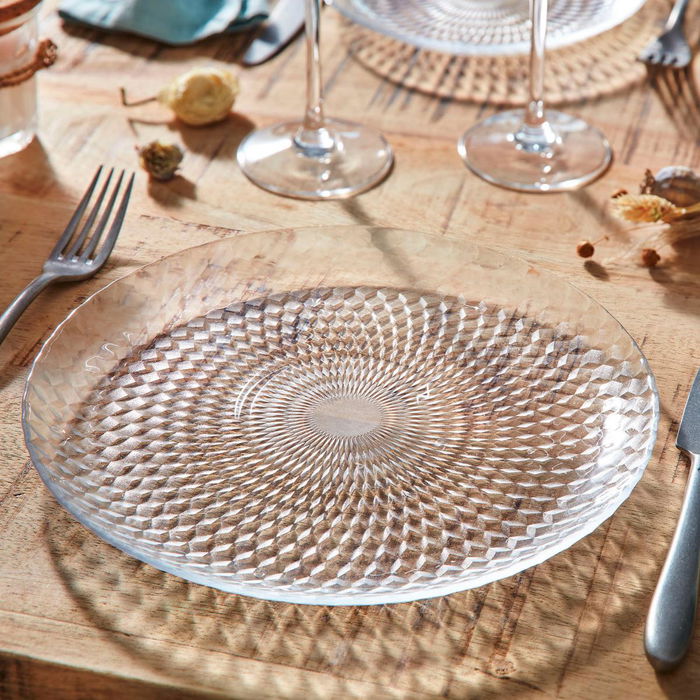 Plato Llano Vidrio Pampille Clear Luminarc 25 cm