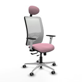 PIQUERAS Y CRESPO Silla de Oficina Zulema con Mecanismo Sincro/Traslack, Rosa y Blanco
