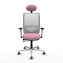 PIQUERAS Y CRESPO Silla de Oficina Zulema con Mecanismo Sincro/Traslack, Rosa y Blanco