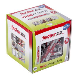 Fischer DuoPower Anclaje de Expansión Universal 8x65 mm, 50 Piezas, para Concreto y Metal, 8 mm, Gris