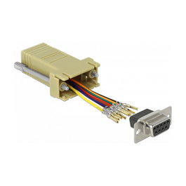 DeLOCK 66164 Adaptador Sub-D 9 Pin a RJ45 Gris