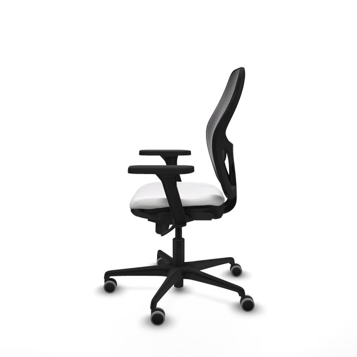PIQUERAS Y CRESPO Silla de oficina Jorquera con mecanismo Sincro, Tela Blanca y Malla Negra PIQUERAS Y CRESPO Silla de oficina Jorquera con mecanismo Sincro, Tela Blanca y Malla Negra