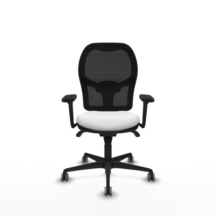 PIQUERAS Y CRESPO Silla de oficina Jorquera con mecanismo Sincro, Tela Blanca y Malla Negra PIQUERAS Y CRESPO Silla de oficina Jorquera con mecanismo Sincro, Tela Blanca y Malla Negra