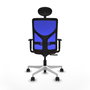 PIQUERAS Y CRESPO Silla de oficina Motilla con mecanismo Sincro, Marrón oscuro y Azul