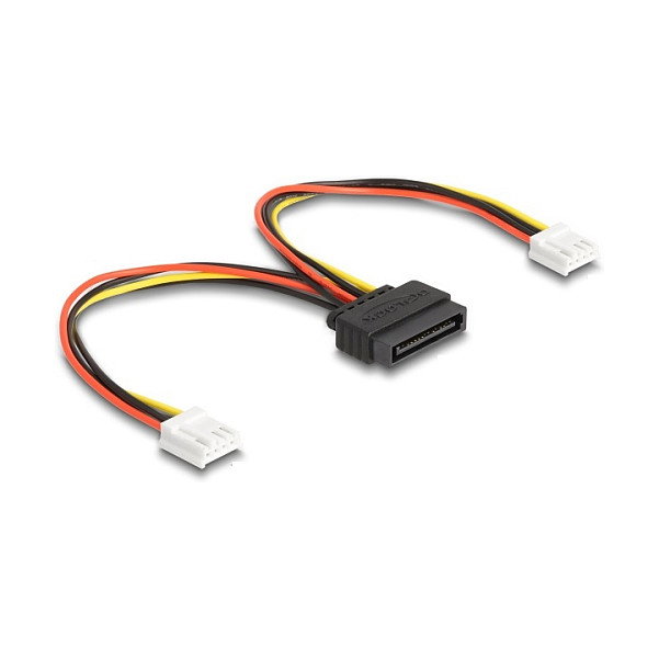 DeLOCK Cable de alimentación SATA de 15 pines macho a 2 x Floppy de 4 pines hembra, 15 cm DeLOCK Cable de alimentación SATA de 15 pines macho a 2 x Floppy de 4 pines hembra, 15 cm