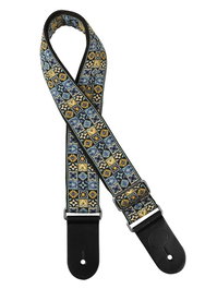 Correa Gaucho Serie Tradicional para Guitarra 50 mm Mosaico Azul