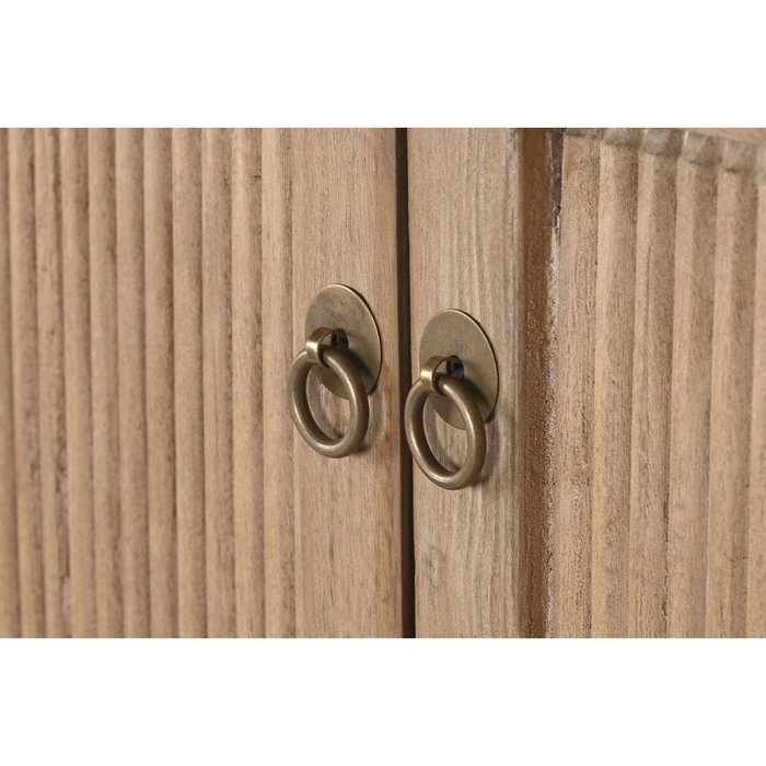DKD Home Decor Armario de Olmo Macizo Natural con 4 Puertas y 1 Cajón