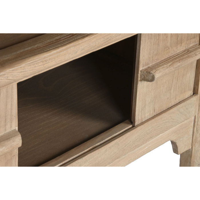DKD Home Decor Armario de Olmo Macizo Natural con 4 Puertas y 1 Cajón