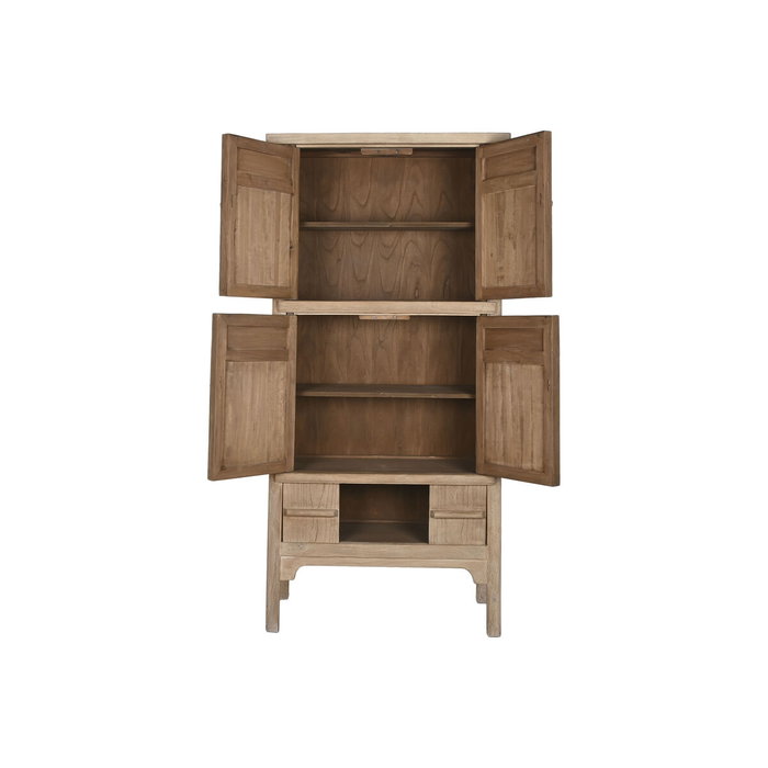 DKD Home Decor Armario de Olmo Macizo Natural con 4 Puertas y 1 Cajón
