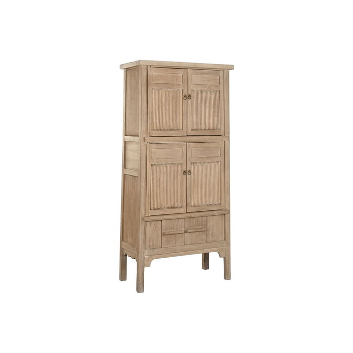DKD Home Decor Armario de Olmo Macizo Natural con 4 Puertas y 1 Cajón