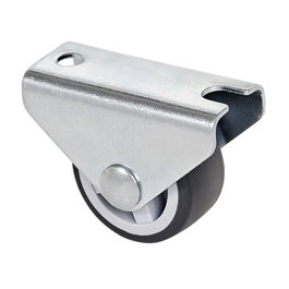 Ruedas Alex Rueda Fija Goma Gris Carga Máx. 40 kg con Placa y Eje Liso Ø 2,5 cm