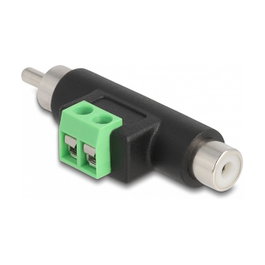 DeLOCK Adaptador de RCA macho y RCA hembra a bloque de terminales 66056