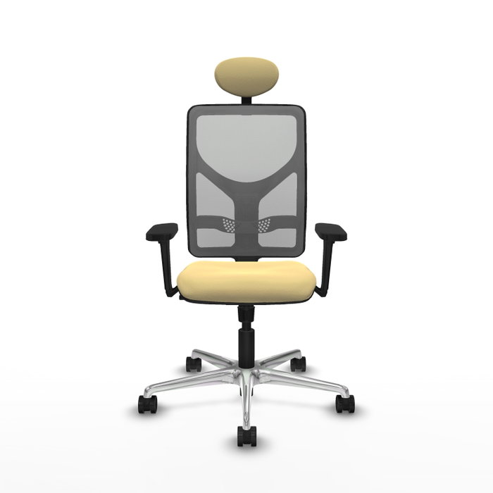 PIQUERAS Y CRESPO Silla de oficina Motilla con Mecanismo Sincro, Similpiel Crema y Malla Gris PIQUERAS Y CRESPO Silla de oficina Motilla con Mecanismo Sincro, Similpiel Crema y Malla Gris