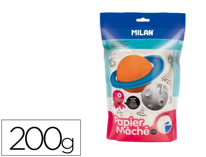 Milán Papel Maché Blanco en Polvo Bolsa 200 g