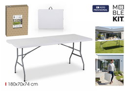 Moblekit Mesa de Plástico Plegable 180x70x74cm