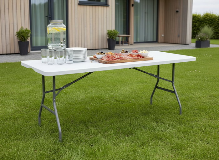Moblekit Mesa de Plástico Plegable 180x70x74cm