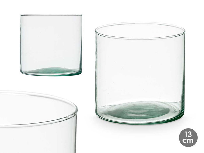 Giftdecor Jarrón Vidrio Reciclado Cilindro Transparente 13 cm (Set de 12) Giftdecor Jarrón Vidrio Reciclado Cilindro Transparente 13 cm (Set de 12)