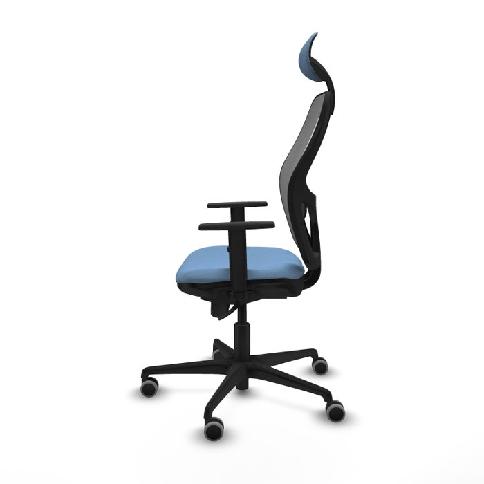 PIQUERAS Y CRESPO Silla de oficina Jorquera con mecanismo Sincro, Tela Azul cielo y Malla Gris PIQUERAS Y CRESPO Silla de oficina Jorquera con mecanismo Sincro, Tela Azul cielo y Malla Gris