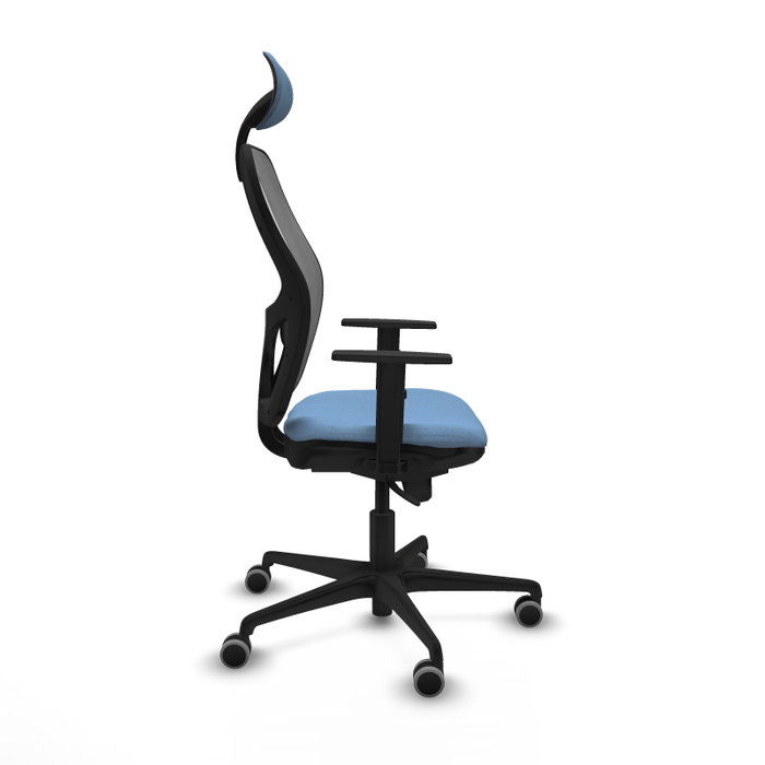 PIQUERAS Y CRESPO Silla de oficina Jorquera con mecanismo Sincro, Tela Azul cielo y Malla Gris PIQUERAS Y CRESPO Silla de oficina Jorquera con mecanismo Sincro, Tela Azul cielo y Malla Gris