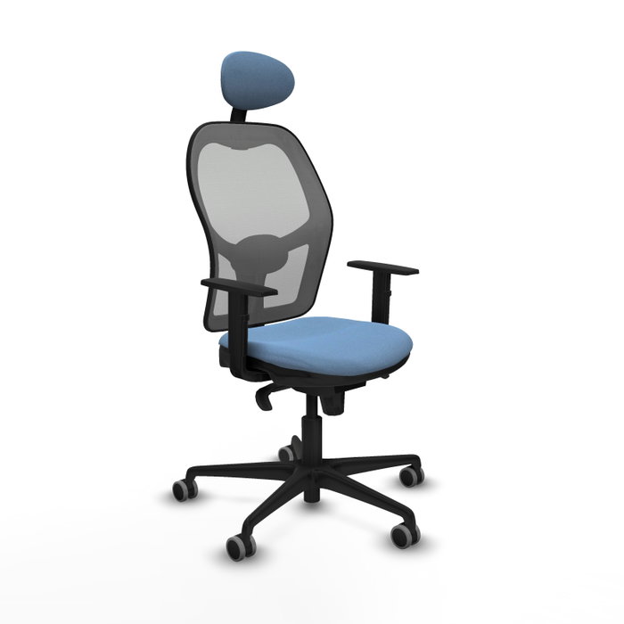 PIQUERAS Y CRESPO Silla de oficina Jorquera con mecanismo Sincro, Tela Azul cielo y Malla Gris PIQUERAS Y CRESPO Silla de oficina Jorquera con mecanismo Sincro, Tela Azul cielo y Malla Gris